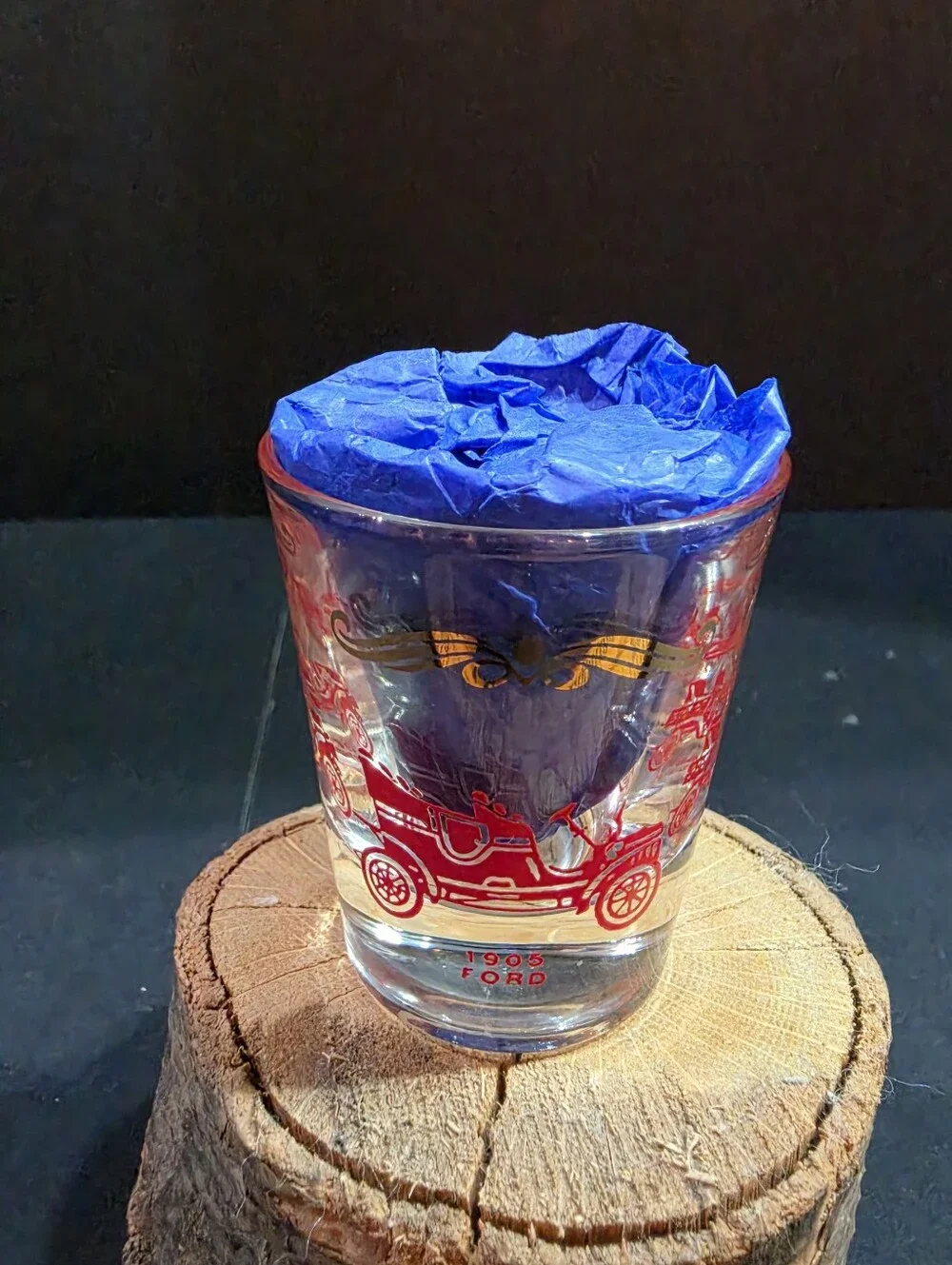 MCM Vintage Antique Cars Graphic Shot Glass